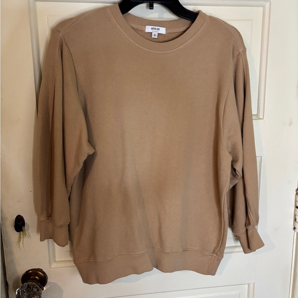 AGOLDE Los Angeles Tan Crewneck Sweatshirt size M Long sleeve NWOT - Picture 1 of 6
